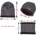 Gray 3 PCS Beanie Hat Gloves Scarf for Women and Men Oversize Winter Beanie,Warm Fleece Lined Touchscreen Gloves Hat Scarf Set 