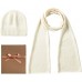 Ivory Women’s 100% Pure Cashmere Scarf, Gloves, Beanie Hat Gift Box Set