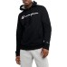 Black Men's Pullover Hoodie, Powerblend Fleece Midweight Hooded Sweatshirt For Men, Best Hoodies for Men, Script