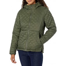 Women's Lightweight Water-Resistant Sherpa-Lined Hooded Puffer