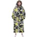 Camo Waitu Wearable Blanket Sweatshirt for Women and Men, Super Warm and Cozy Giant Blanket Hoodie, Thick Flannel Blanket with Sleeves and Giant Pocket - Gray