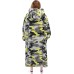 Camo Waitu Wearable Blanket Sweatshirt for Women and Men, Super Warm and Cozy Giant Blanket Hoodie, Thick Flannel Blanket with Sleeves and Giant Pocket - Gray